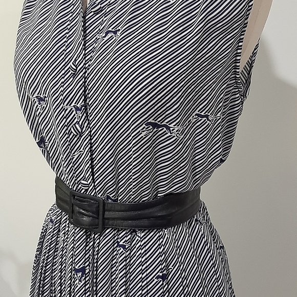 Vintage Blue and White Fit and Flare Dress | Size 12/14 - Picture 3 of 11